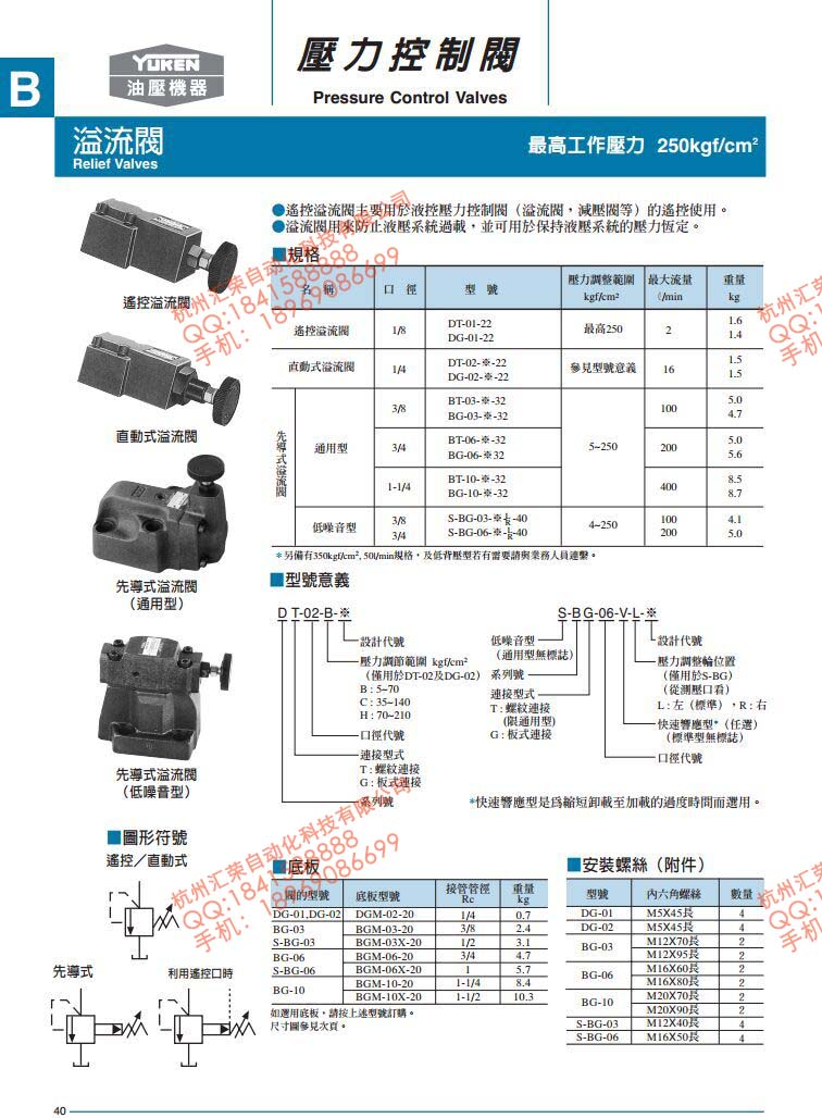 BG-03-H-32臺(tái)灣油研先導(dǎo)式溢流閥